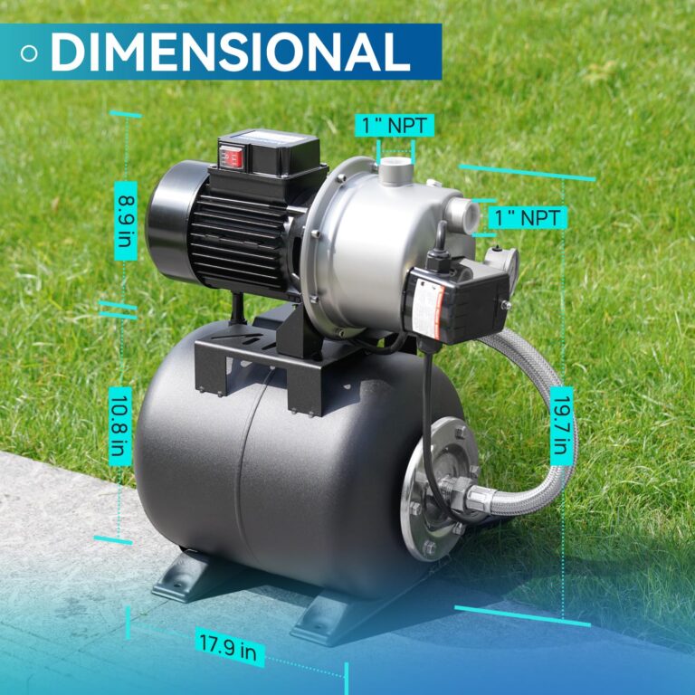 Aquastrong 1.6 HP Shallow Well Pump with Pressure Tank, NSF Certified, 1320 GPH, 115V, Stainless Steel Irrigation Pump, Automatic Water Booster Jet Pump for Home, Garden, Lawn - Image 2