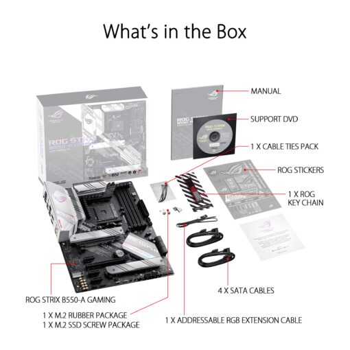 ASUS ROG Strix B550-A Gaming Desktop Motherboard - AMD B550 Chipset - Socket AM4 - ATX - 128 GB DDR4 SDRAM Maximum RAM - DIMM, UDIMM - 4 x Memory Slots - HDMI - DisplayPort - 6 x SATA Interfaces - Image 2