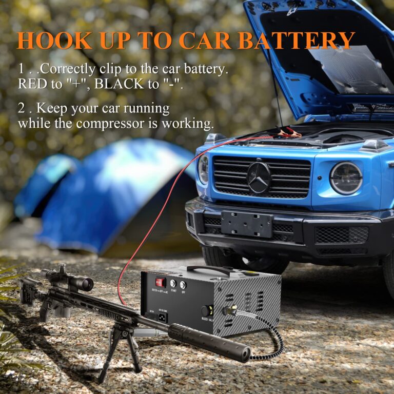 GX PUMP PCP Air Compressor CS1-I with Built-in Power Apdater,Auto Stop,Oil & Water-Free,4500Psi/30Mpa,Powered by 110V /220V AC or 12V DC,PCP Compressor Pump for Air Gun and Paintball/Scuba Tank - Image 4