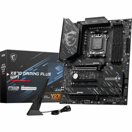 MSI X870 Gaming Plus WiFi Motherboard, ATX - Supports AMD Ryzen 9000/8000 / 7000 Processors, AM5-60A SPS VRM, DDR5 Memory Boost 8200+ MT/s (OC), PCIe 5.0 x16 & 4.0 x16, M.2 Gen5, Wi-Fi 7, 5G LAN