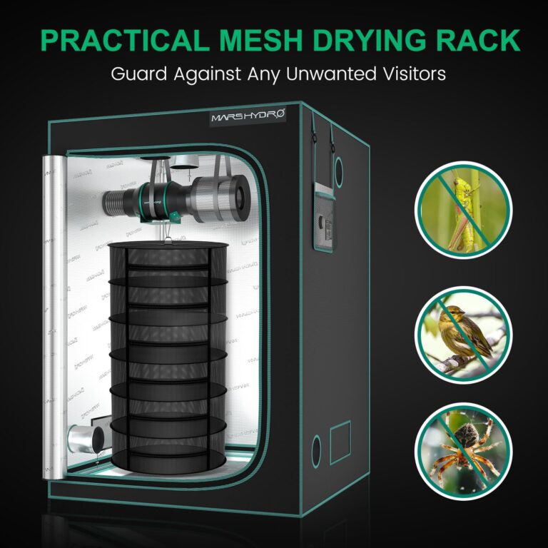 MARS HYDRO 5x2.6 Grow Tent (60"x32"x80") & 2 ft 6 Layers Drying Rack Combo Kit, Indoor Plant Growing Combo to Maximize Plant Yield for Hydroponics or Indoor Gardening - Image 5
