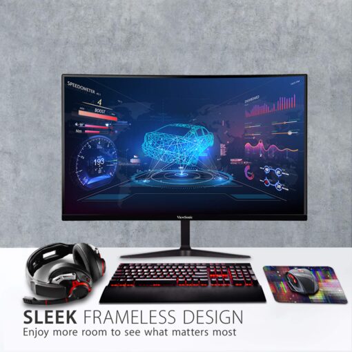 ViewSonic VX3218-PC-MHD 32 Inch Curved 1080p 1ms 180Hz Gaming Monitor with FreeSync Premium, Eye Care, HDMI and Display Port - Image 6