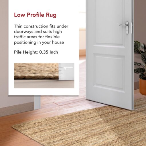 nuLOOM 8x10 Rigo Jute Hand Woven Area Rug, Natural, Solid Farmhouse Design, Natural Fiber, For Bedroom, Living Room, Dining Room, Hallway, Office, Kitchen, Entryway - Image 6