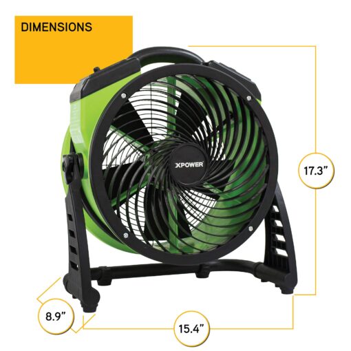 XPOWER FC-250D DC Motor Heavy Duty Industrial High Velocity Whole Room Air Mover Air Circulator Utility Floor Fan, Variable Speed, Timer, 13 inch, 1560 CFM - Image 3