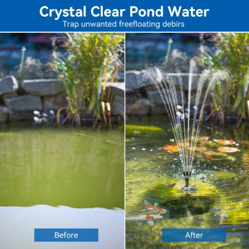 Antfraer 70W Solar Water Pump with Pond Filter, Solar Pond Pump with 16.5FT+10FT Cord & 6.6FT PVC Tubing for Fish Pond Pool Garden Waterfall Hydroponics DIY Water Features - Image 6