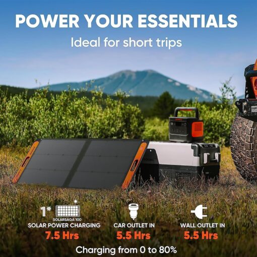 Jackery SolarSaga 100W Bifacial Portable Solar Panel for Explorer 240/300/500/1000/1500 Power Stations, Foldable Solar Cell Solar Charger with USB Outputs for Phones, Rooftops, Outdoor Camping and RVs - Image 6