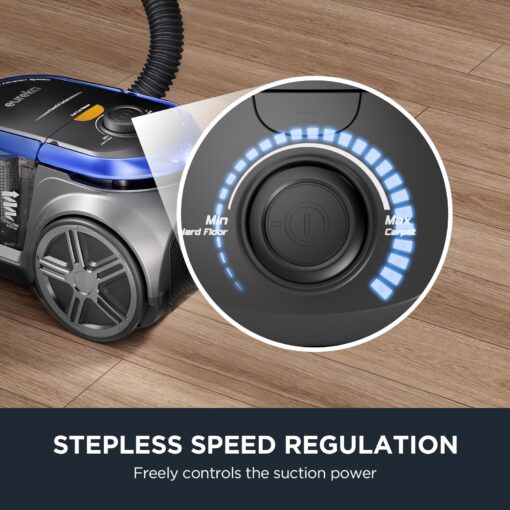 Eureka Bagless Canister Vacuum with Washable HEPA Filter, 16KPA Suction for Carpets/Hard Floors, Compact Design with 3 Cleaning Tools, 2-Motor Household Vacuum, Lightweight and Easy Maneuverable - Image 2