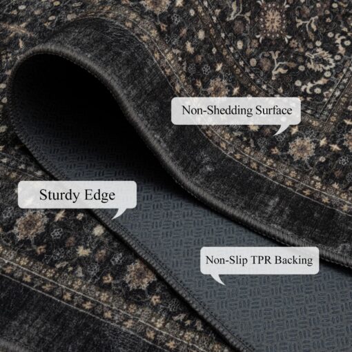 Ruaruarug Area Rug Non Slip Machine Washable Ultra Soft Outdoor/Living Room/Classroom/Bedroom/Kitchen Dark Gray, 8'×10' - Image 7