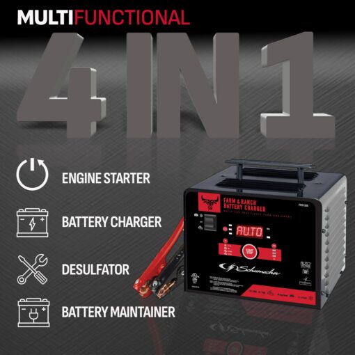 Schumacher Electric Farm and Ranch Battery Charger and Engine Starter, FR01335, 4-in-1, Fully Automatic, 200A/150A Engine Start, 40/20 Amp Boost Mode, 6V/12V, for Automotive & Marine Batteries - Image 7