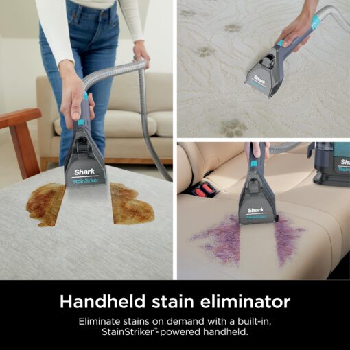 Shark Carpet Cleaner Machine, Portable Upholstery StainStriker, Spot, Stain, & Odor Eliminator, 2 Carpet Cleaner Solutions, 3 Tools, Perfect for Pet Hair, For Carpets & Area Rugs, Purple, PX225BRN - Image 6