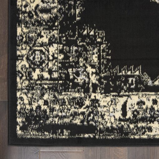 Nourison Grafix Traditional Black 7' x 10' Area Rug, Easy Clean, Non Shedding, Bed Room, Living Room, Dining Room, Kitchen (7x10) - Image 7