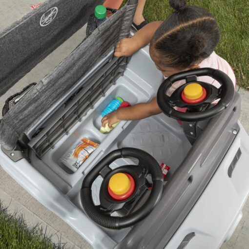 Step2 Side-by-Side Push Around SUV, Kids Push Car, 2 Seats, Stroller Substitute, Includes Seat Belts & Horns, Made of Durable Plastic, Max Weight 100 lbs., for Toddlers 1.5-5 Years Old, Gray - Image 4