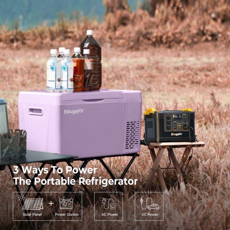 BougeRV Purple 23Quart Portable Refrigerator, 12 Volt Fridge 22L, Portable Freezer Compressor Cooler 12/24V DC 110~240 Volt AC for Truck Van RV Camper -7℉~50℉ - Image 5