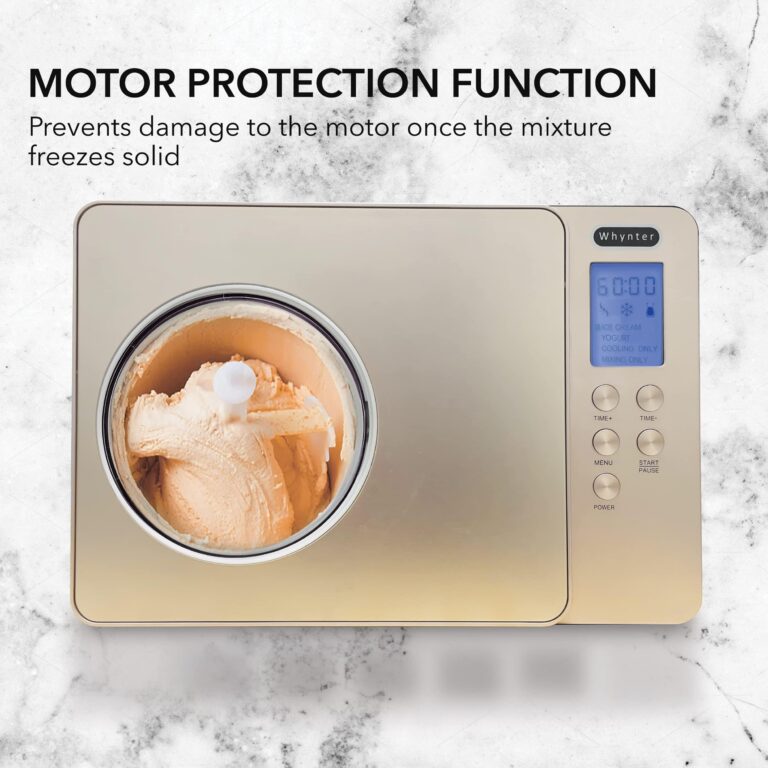 Whynter Ice Cream Maker Machine & Yogurt Automatic 2 Qt. with Built-in Compressor, LCD Digital Display & Timer, No Pre-Freezing, ICM-220CGY, Champagne Gold - Image 6