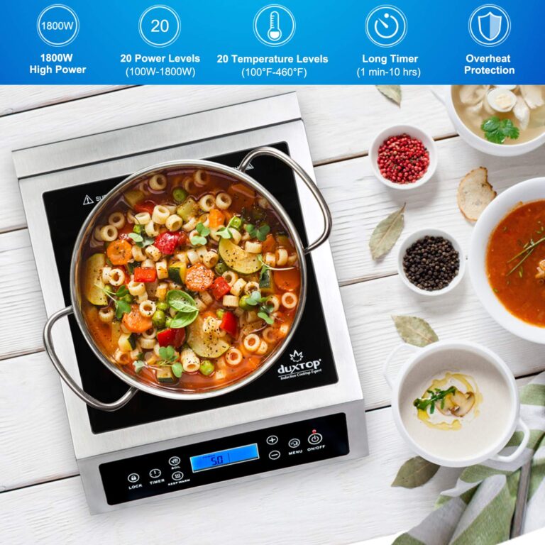 Duxtop Professional Portable Induction Cooktop, Commercial Range Countertop Burner, 1800 Watts Induction Burner with Sensor Touch and LCD Screen, P961LS/BT-C35-D, Silver/Black - Image 7
