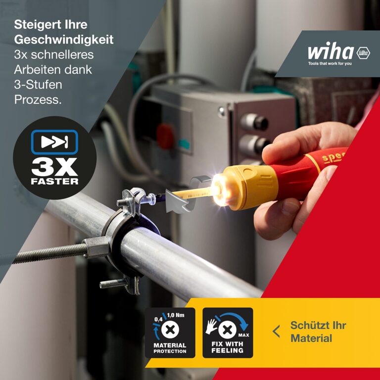 Wiha SpeedE® II Electric Screwdriver (44318) 7-Piece (SlimBits, Batteries, USB Charging Cable, L-Boxx Mini), Torque 0.4 nm + 1 nm LED Light - Image 5