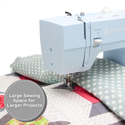SINGER Heavy Duty 4423 Meltwater Blue High Speed Sewing Machine with Accessory Kit | Strong Motor With Enhanced Piercing Power, 97 Stitch Applications, Full Metal frame, 1-step Buttonhole & LED Light - Image 6