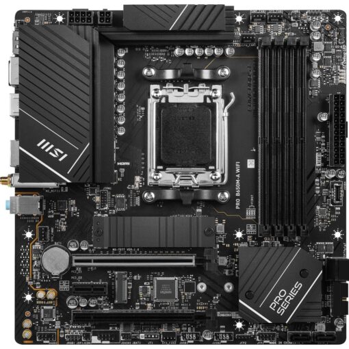 MSI PRO B650M-A WiFi ProSeries Motherboard (AMD Ryzen 9000/8000/7000 Series Processors, AM5, DDR5, PCIe 4.0, M.2, SATA 6Gb/s, USB 3.2 Gen 2, HDMI/DP, Wi-Fi 6E, Bluetooth 5.3, 2.5Gbps LAN, mATX) - Image 7