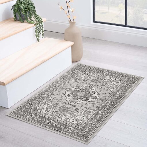 Superior Glendale 3 Piece Indoor Area Rug Set, Jute Back, Oriental Floral Medallion Decor for Hallway, Office, Kitchen, Bedroom, Living Room Floors, Plush Rugs, 2' x 3', 2' 7" x 8', 5' x 8', Rivulet - Image 5