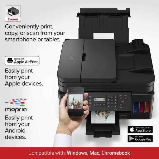 Canon G7020 All-in-One Printer Home Office | Wireless Supertank (Megatank) Printer | Copier | Scan, | Fax and ADF with Mobile Printing, Black, Works with Alexa - Image 4