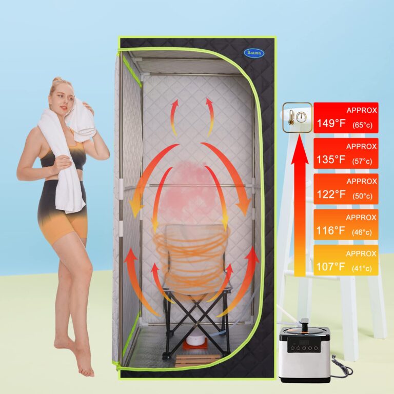 Portable Steam Sauna, Personal Sauna Box, Home Sauna Tent, Thick Triple-Layer Insulated Oxford, 2.2L Steamer, Remote Control, Folding Chair, 15 Levels of Temp, Steel Pipe Bracket 2.63’ x 2.63’ x 5.8’ - Image 3