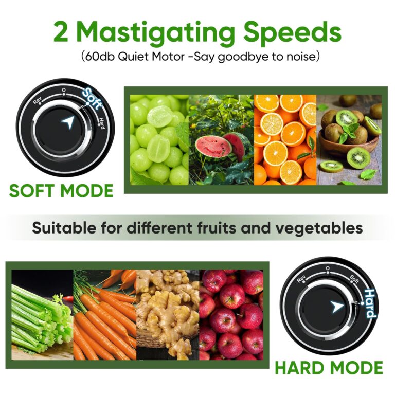 Juicer Machines, COZII Cold Press Juicer Extractor, Slow Masticating Juicer Soft/hard Mode, 3.6" Large Feed Chute For Vegetable and Fruit, Easy to Clean, Quiet Motor, High Juice Yield, Dishwasher Safe - Image 5
