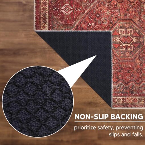 Keen Home Design 6x9 Rug - Machine Washable Area Rug with Non-Slip Backing, Ideal for Living Room, Dining Room, Bedroom - Vintage, Easy Clean, Durable, Low Pile Rug - (6' x 9') - Image 5
