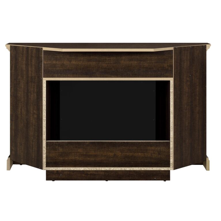 Ameriwood Home Overland Corner Fireplace TV Stand for TVs up to 50 Inch, Replaceable Electric Fireplace Insert Heater, Remote Control, Timer, Realistic Log and Flame Effect, Espresso - Image 7