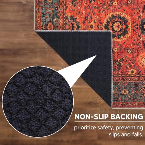 Keen Home Design 8x10 Rug - Machine Washable Area Rug with Non-Slip Backing, Ideal for Living Room, Dining Room, Bedroom - Vintage, Easy Clean, Durable, Low Pile Rug - (8' x 10') - Image 6