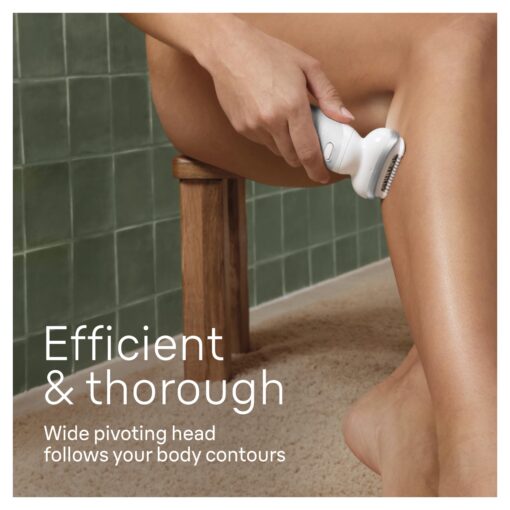 Braun Silk-épil 9 Epilator, Pivoting Head, Wet and Dry, Includes Body Trimmer, Shaver Head and Trimmer Comb,SES9-441 - Image 5
