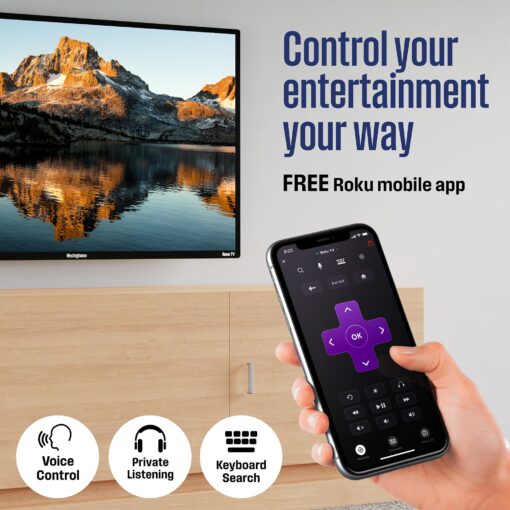 Westinghouse Roku TV - 42 Inch Smart Television, 1080P LED Full HD with Wi-Fi Connectivity and Mobile App, Flat Screen Compatible with Apple Home Kit, Alexa and Google Assistant - Image 6