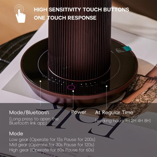 Bluetooth Waterless Essential Oil Diffuser, Cordless Rechargeable Diffuser,Cold-Air Diffusion Scent Machine for Home,Hotel Collection Diffuser,1000Sq.Ft Coverage, for Home, Office,Hotel,Spa, Burgundy - Image 4
