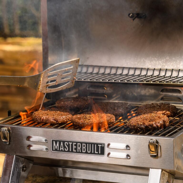 Masterbuilt Portable Propane Gas Grill with Folding Legs, Chrome-Coated Warming Rack and 288 Cooking Square Inches in Stainless Steel, Model MB20030819 - Image 2