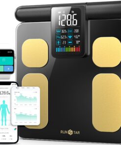 RunSTAR Scale for Body Weight and Fat Percentage, 8 Electrodes High Precision Digital Scale for BMI 20 Body Composition Measurement, Bathroom Smart Scales with Large Color Display FSA or HSA Eligible