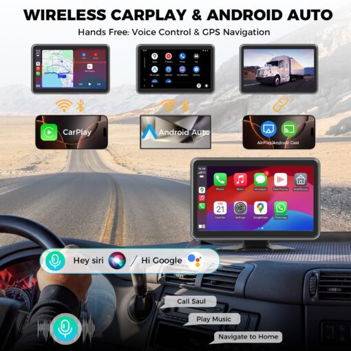 Losuudy 4 Channel Backup Camera Dash Cam System for Trucks, RVs, Trailers, Carplay & Android Auto, 10'' Touch Screen Monitor, 4 HD1080P Wired Rearview Reverse Cameras with Night Vision, IP68-rated. - Image 6