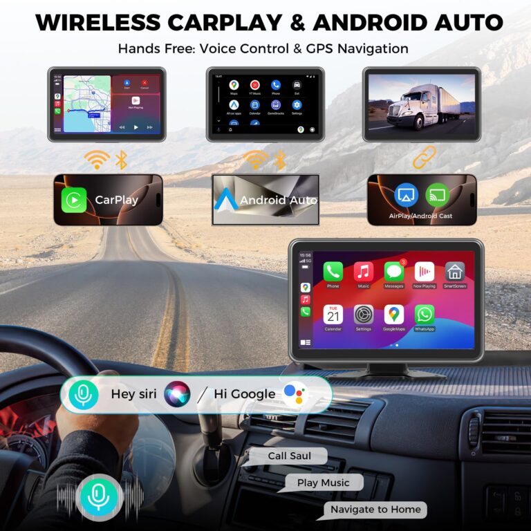 Losuudy 4 Channel Backup Camera Dash Cam System for Trucks, RVs, Trailers, Carplay & Android Auto, 10'' Touch Screen Monitor, 4 HD1080P Wired Rearview Reverse Cameras with Night Vision, IP68-rated. - Image 6