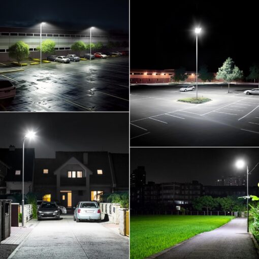 OKPRO 9800W Solar Street Lights Outdoor - 7000K Wide Angle Solar Lights Outdoor with Motion Sensor & Dusk to Dawn, IP66 Waterproof Solar Powered Outdoor Lights for Roadway Yard - Image 2