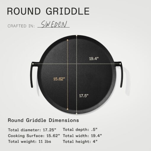 Made In Cookware - Seasoned 17" Round Carbon Steel Griddle - (Like Cast Iron, but Better) - Professional Cookware - Crafted in Sweden - Induction Compatible - Image 4