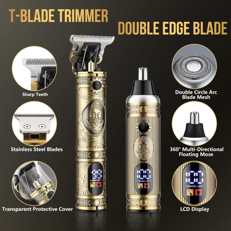 Hair Clippers for Men Professional，Clippers and T-Blade Trimmers Set，Electric Razor Shavers Hair Trimmer Kit Hair Clippers for Men Professional，Nose Hair Beard Trimme - Image 4