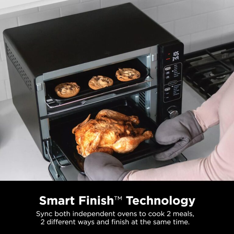 Ninja, Toaster Oven, Double Oven with FlexDoor, FlavorSeal & Smart Finish, Rapid Top Oven, Air Fry, Bake, Roast, Toast, Fry, Pizza, Convection Oven, 13-in-1, Black, DCT402BK - Image 7