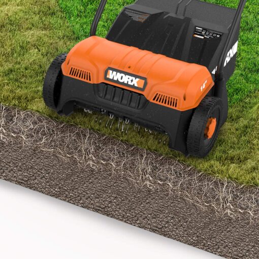 WORX WG850 12 Amp 14 Inch Corded Electric Dethatcher, Black - Image 3