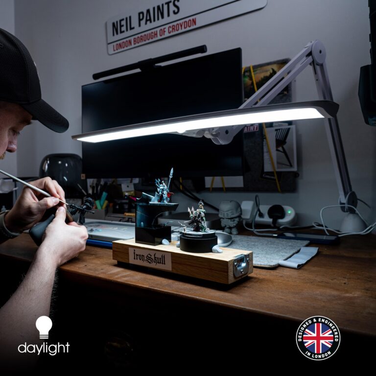 Daylight Company Lumi Task Lamp,+95 CRI, 4000 Lux,Craft Light, Super Bright Desk Lamp, Touch Dimmable, 2 Brightness Levels, Ideal Table Light, Drawing Lamps - Metal - 15 W - Image 3