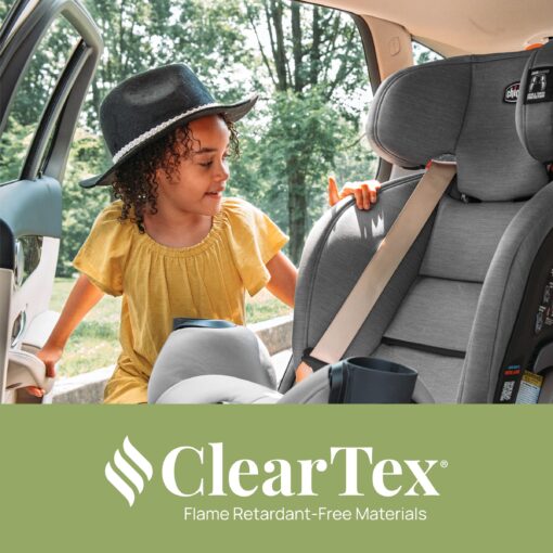 Chicco OneFit ClearTex All-in-One Car Seat, Slim Design, Rear-Facing Seat for Infants 5-40 lbs., Forward-Facing 25-65 lbs., Booster 40-100 lbs., Convertible Car Seat | Slate/Grey - Image 11