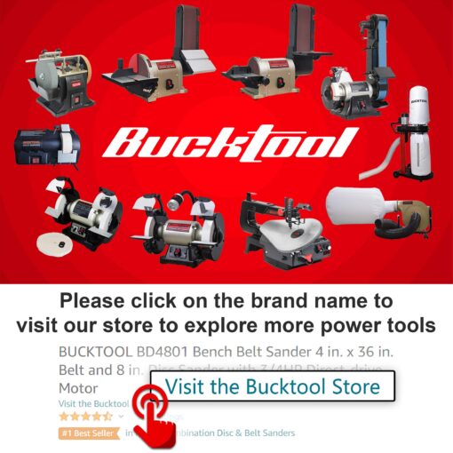 Bucktool Combo 2" x 42" Belt Sander 6" Bench Grinder, Knife Sharpener with Large Work Table BG2600 Upgraded Model - Image 2