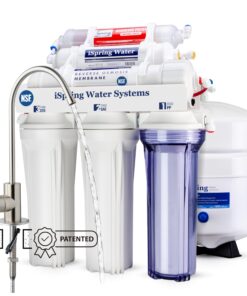 iSpring RCC7AK, NSF Certified, 75 GPD, Alkaline 6-Stage Reverse Osmosis System, pH+ Remineralization RO Water Filter System Under Sink, Patented Top-Mounted Faucet Design for Easy Installation
