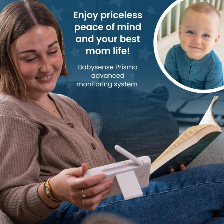Babysense Prisma Baby Monitor with Camera and Audio, 5” HD Video Baby Monitor with 2 Cameras, 6-Color Night Light, Split Screen, Sound Machine with White Noise & Lullabies, Secure No WiFi - Image 8