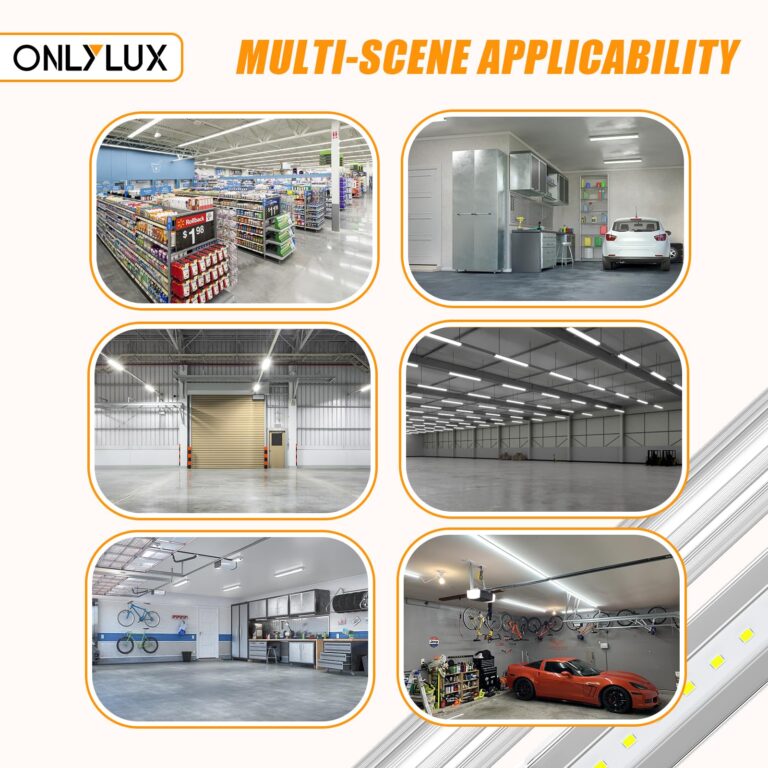 ONLYLUX 8ft R17D LED Tube Light, F96t12 HO 8 Foot Bulbs, 96'' Shop Light to Replace T8 T12 Fluorescent Bulbs, 100-277V Input, 4800LM, Cold White 6000K, Clear Lens (10 Pack) - Image 3
