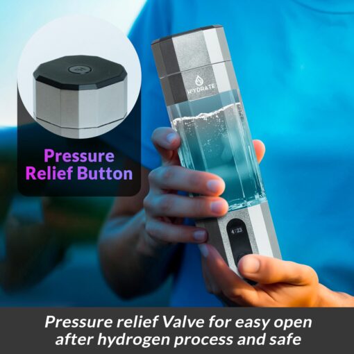 H2ydrate 6500 ppb Hydrogen Water Bottle Generator w/Easy to Carry Bottle Bag, US Plastic Water Bottle Adaptor & Charger - Hydrogenated Water Bottle, Advanced SPE/PEM Technology & 7 led Colors - Image 2