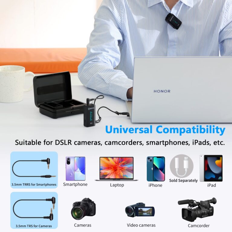 BOYA Wireless Lavalier Microphone, by-XM6 K1 2.4G Compact Professional Lapel Mic with Rechargeable Charging Case for iPhone/iPad/Android/Camera-7HR Battery, 328' Range,LED Display - Image 8