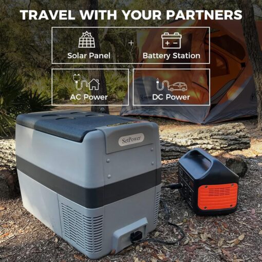 Setpower AJ40 Portable Refrigerator with Cover 42 Quart Electric Cooler 12 Volt Refrigerator Car Fridge Car for Truck Van RV Camping Travel Fishing - Image 6